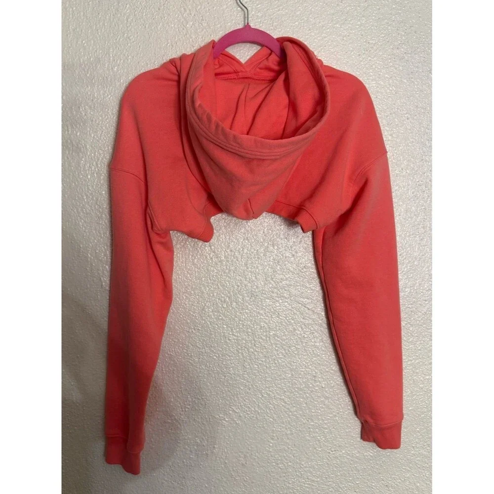 ALO YOGA Cropped Shrug It Off Women’s Cropped Hoodie - Coral Orange size Small